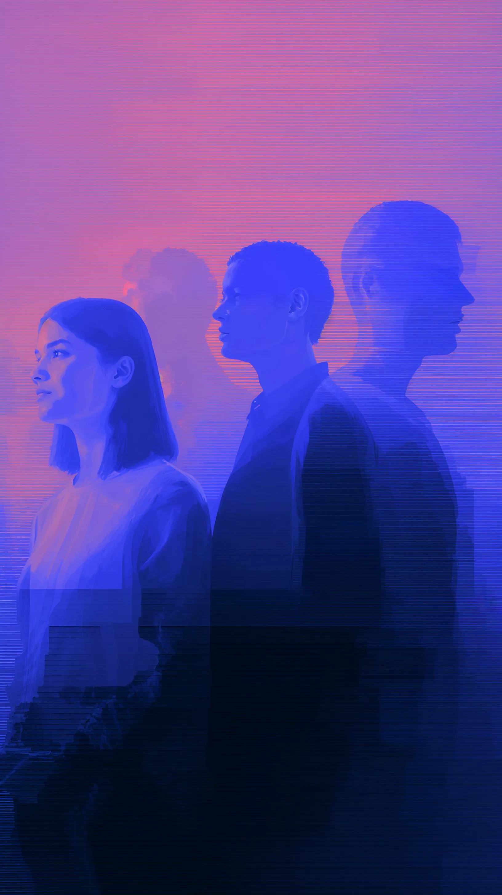 humans standing in a hazed room